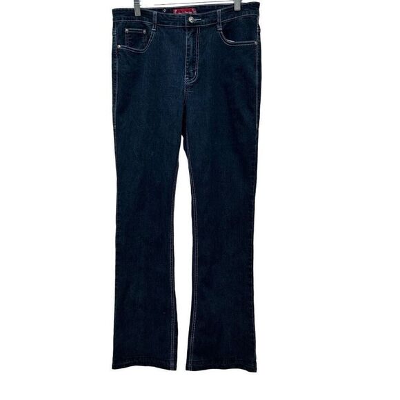 JFNT Jeans For New Time Jeans Women's Size 14 Dark Wash Blue Straight Leg Denim - Picture 7 of 10